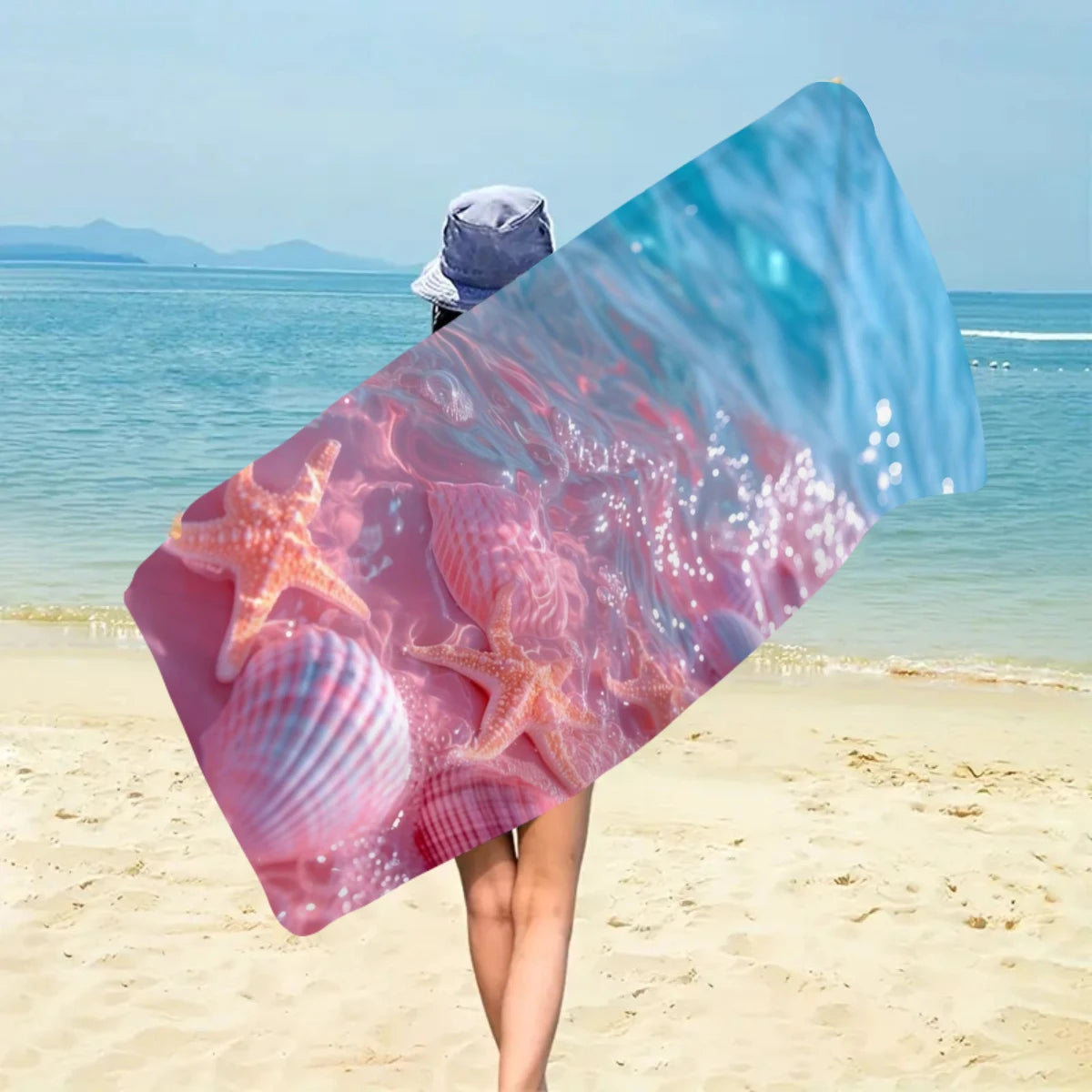 Strandtuch mit Ozean-Motiv – Schnell Trocknendes Mikrofaser Handtuch | Multifunktionales Handtuch für Sport, Schwimmen & Fitness Kaufschwan®