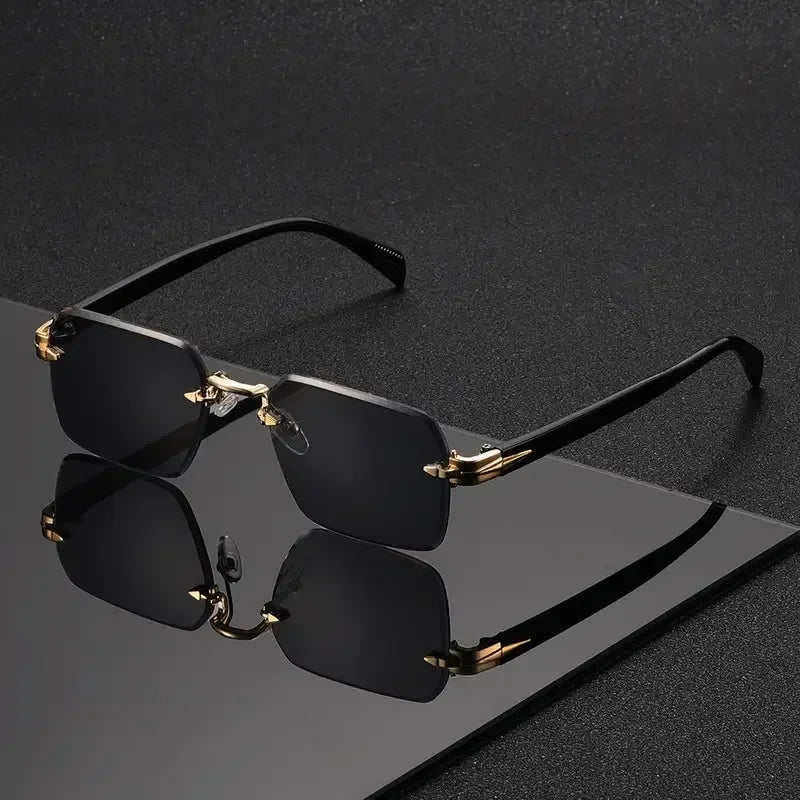 Randlose Rechteckige Sonnenbrille – Kleine Eckige Sonnenbrille für Damen und Herren, ideal für Sommer, Reisen und Alltag Kaufschwan®