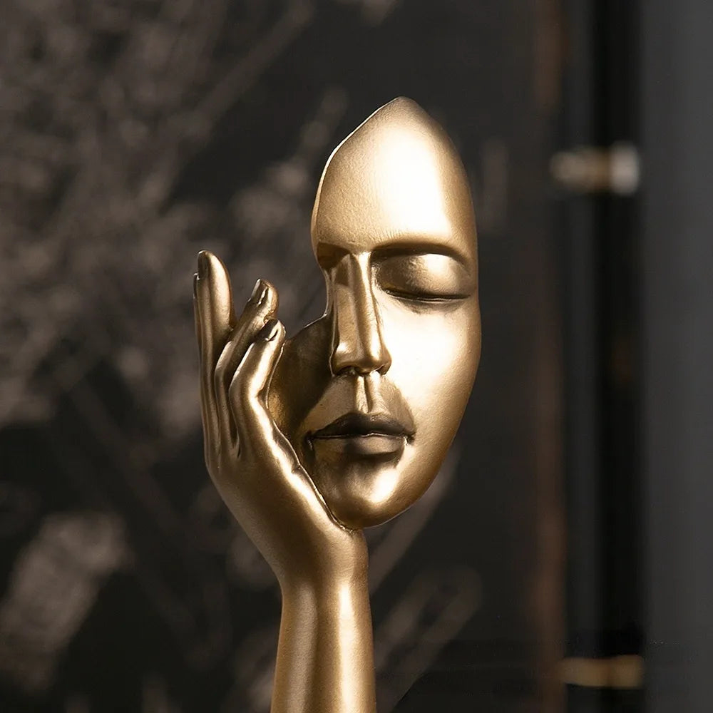 Abstrakte Resin Gesichtsstatue – Nordische Desktop Skulptur im Light-Luxury-Stil für Büro und Zuhause Kaufschwan®