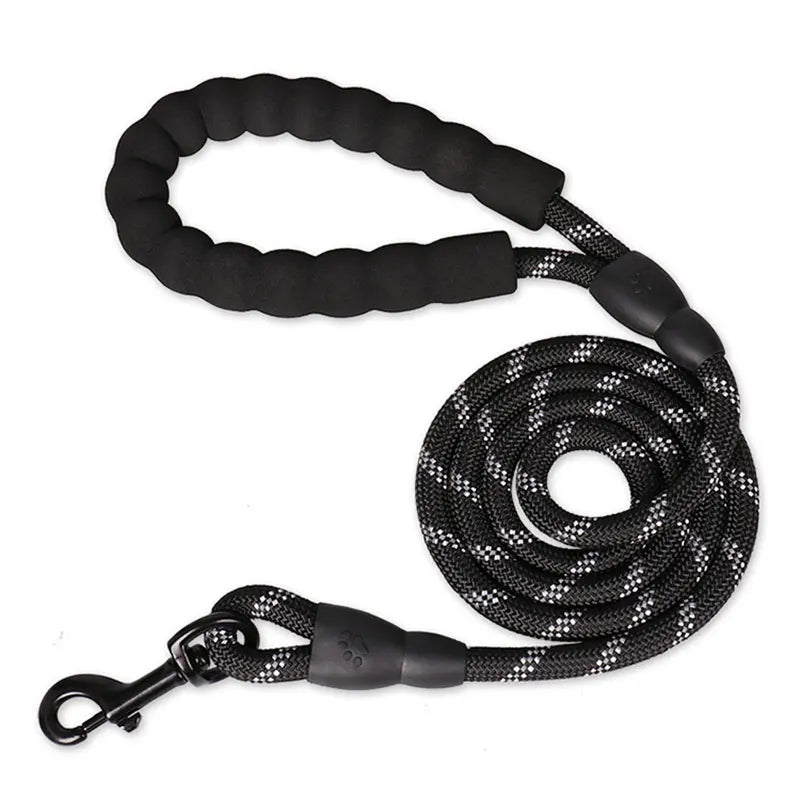 Reflektierende Hundeleine Stark 150/200/300cm Verstellbar Robuste Führleine für Kleine Große Hunde Kaufschwan® Schwarz 1.0cm 150cm
