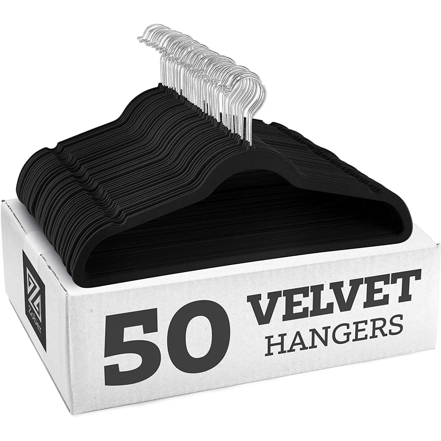 50er Set Kleiderbügel - Anti Rutsch Samt Kleiderbügel – Japanischer Stil für Kleider und Mäntel