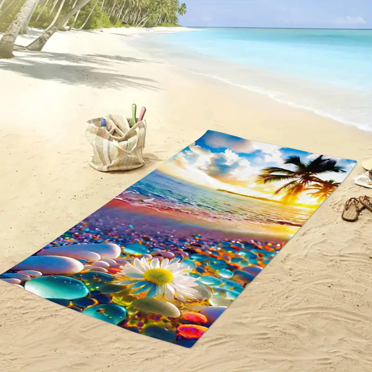 Tropisch Bedrucktes Großes Strandtuch – Schnell Trocknend & Saugfähig | Weiches Leichtes Handtuch für Schwimmen, Urlaub & Camping Kaufschwan®