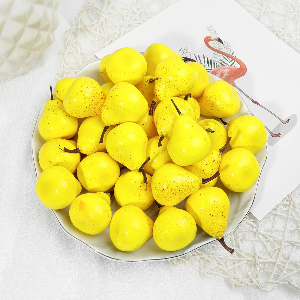 10 / 20 Stück Künstliche Schaumstoff Früchte & Gemüse – Apfel, Birne, Pfirsich & Banane Dekoration für Weihnachten & Hochzeit