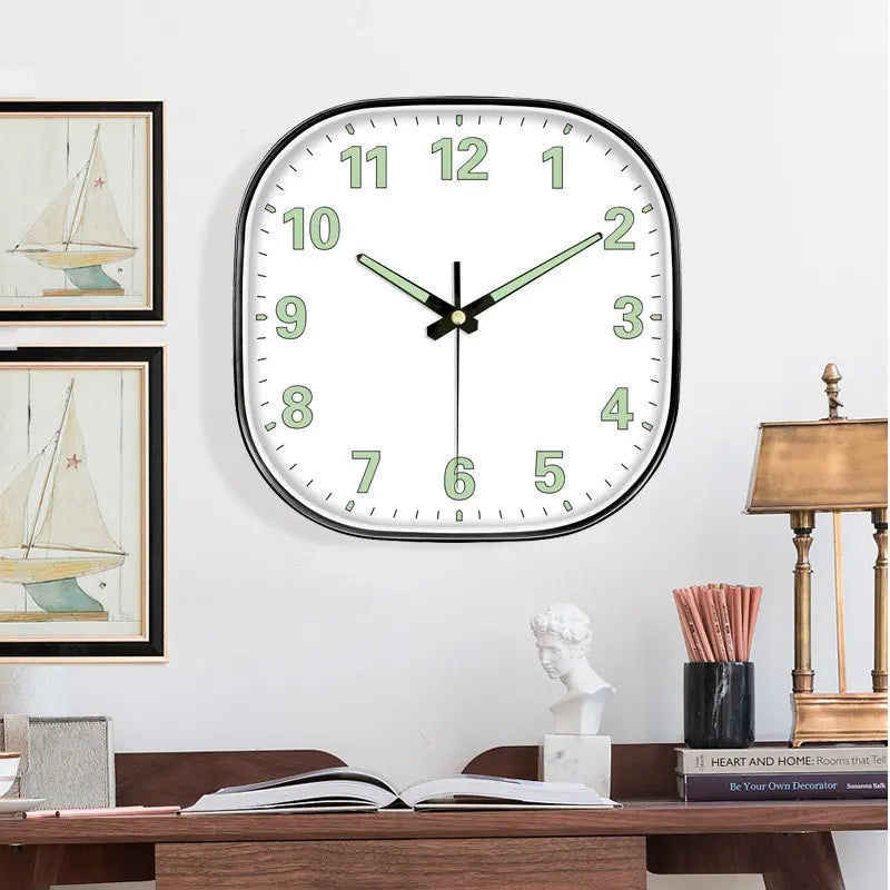 Quadratische Leuchtende Wanduhr – Leise Quarz Moderne Deko Uhr Kaufschwan®
