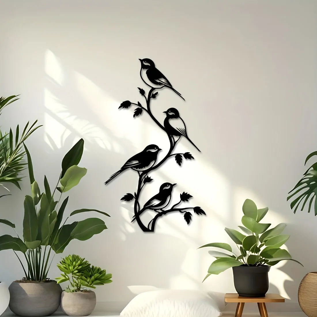 2D Flache Retro Metall Vogel Silhouette Wanddekoration – Handgefertigte Laser-Cut Kunst Kaufschwan®