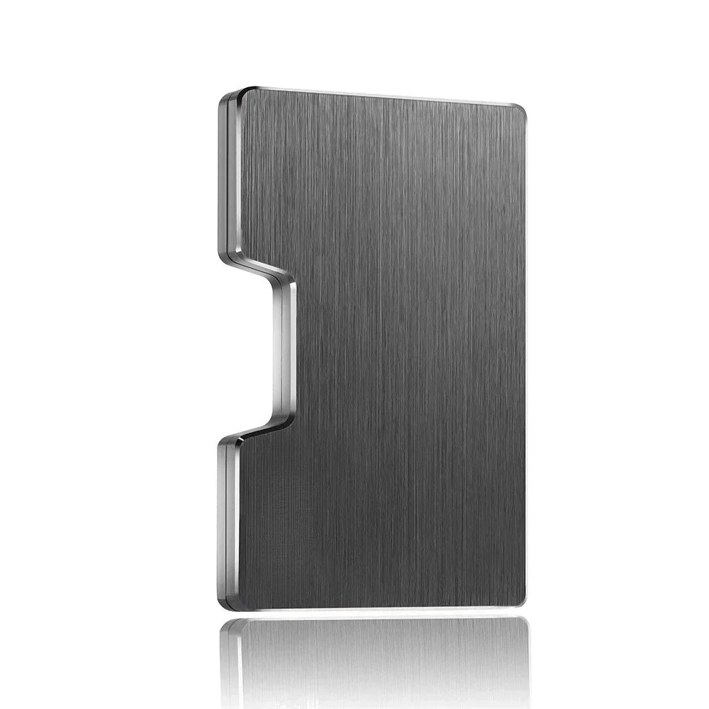 RFID Kreditkartenhalter – Minimalistische Schlanke Metall Geldbörse mit Geldklammer | Luxus Edelstahl & Aluminium Mini Kartenetui für Herren Kaufschwan®