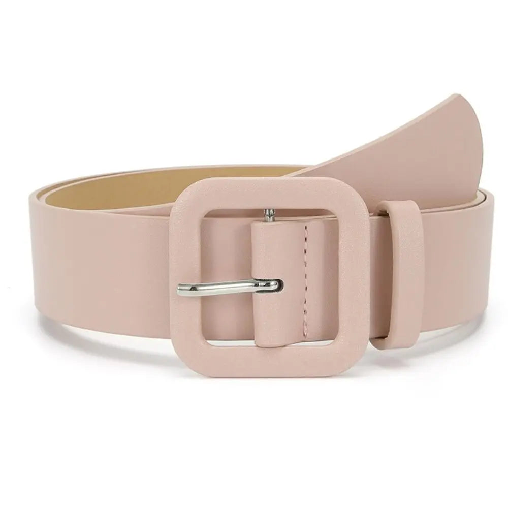 Modischer Damen Gürtel – Schlicht & Bunt | Vintage Gürtel mit Quadratischer Schnalle aus PU-Leder für Kleider & Jeans Kaufschwan® Rosa