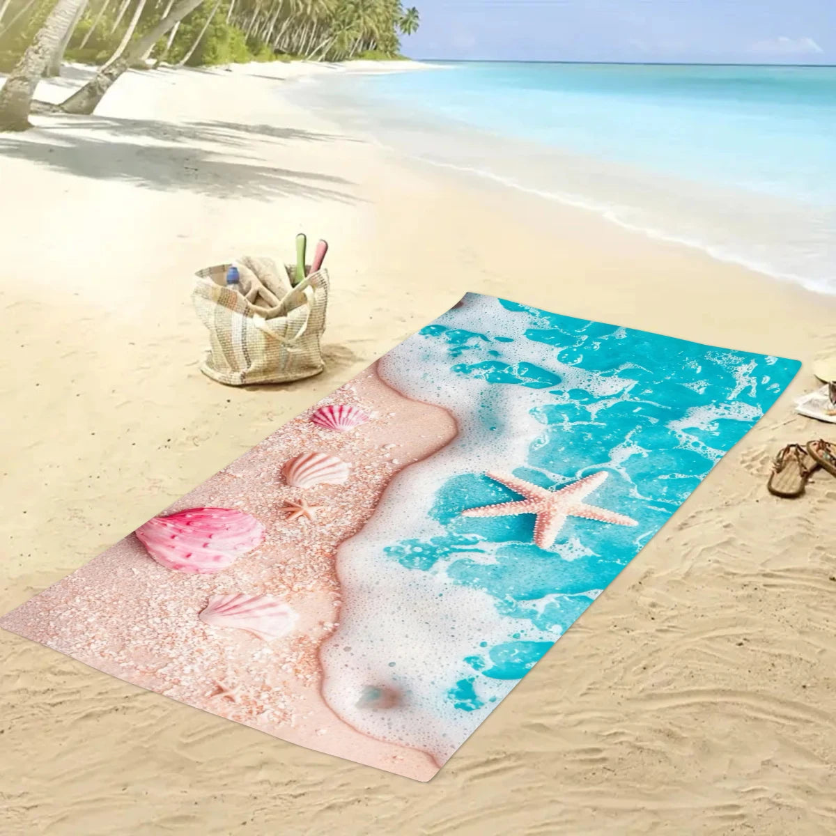 Strandtuch mit Ozean-Motiv – Schnell Trocknendes Mikrofaser Handtuch | Multifunktionales Handtuch für Sport, Schwimmen & Fitness Kaufschwan®
