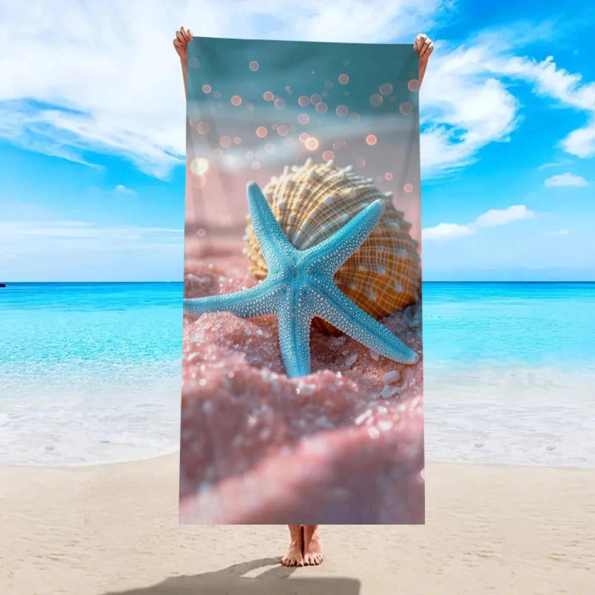 Strandtuch mit Ozean-Motiv – Schnell Trocknendes Mikrofaser Handtuch | Multifunktionales Handtuch für Sport, Schwimmen & Fitness Kaufschwan® Design 2 150x75cm