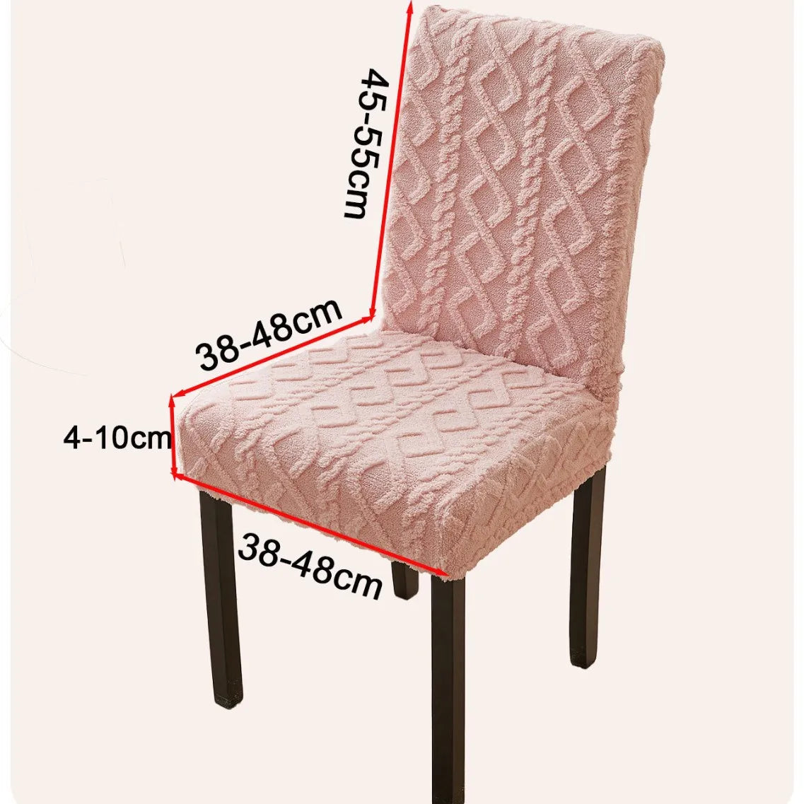 4 Stück Moderne Velours Stuhlbezüge – Elastische Slipcovers mit Gummiband, Dicke Plüsch Sitzschützer für Alle Jahreszeiten Kaufschwan®