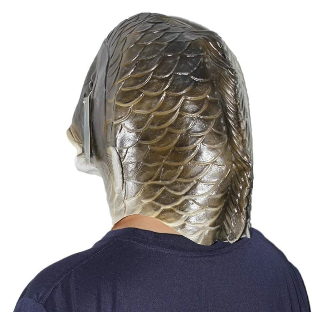 Fischkopf Maske Lustiges Tier – Schwarzer Karpfen Latex Maske für Halloween, Geburtstag, Tier Cosplay & Scherzartikel Kaufschwan®