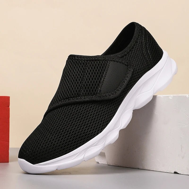 Damen Weitgeschnittene Sneaker – Atmungsaktive Mesh Freizeitschuhe | Bequeme Flache Schuhe für Damen Kaufschwan®