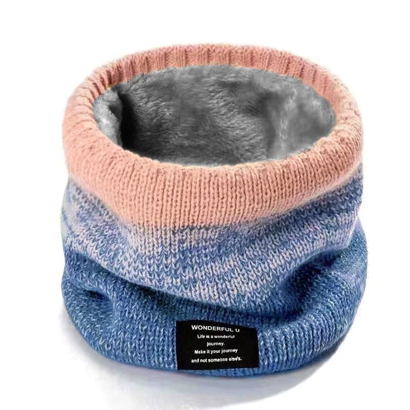 Winter Weicher Gestrickter Nackenwärmer – Dick Gefütterter Gradient Flausch Schal für Damen & Herren | Kälteschutzkragen für Outdoor Wandern & Radfahren Kaufschwan®