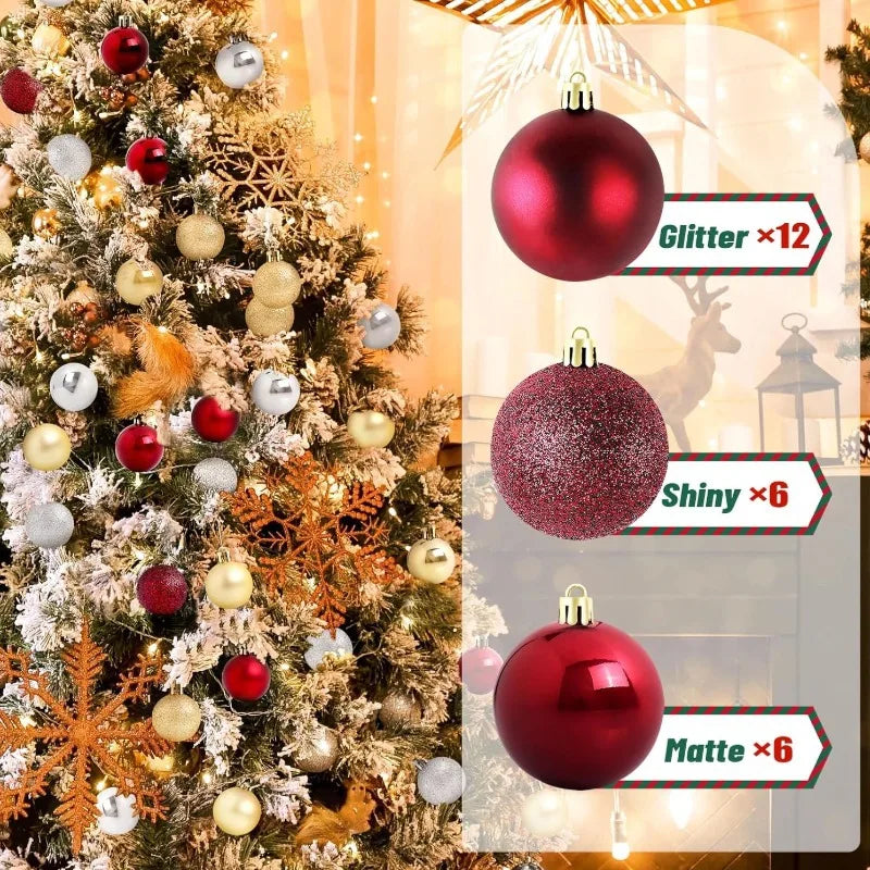 Glitzer Weihnachtskugeln – Bruchsichere Christbaum Anhänger | Festliche Deko für Weihnachten, Hochzeit & Feierlichkeiten Kaufschwan®