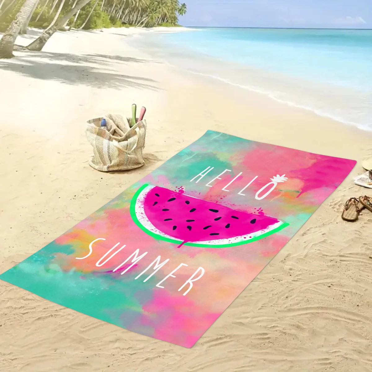 Großes Strandtuch mit Früchte-Print – Ultrafeines Mikrofaser Handtuch | Schnell Trocknend & Saugfähig für Strand, Urlaub & Camping Kaufschwan®