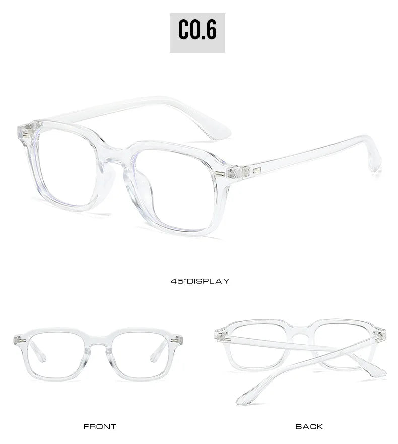Quadratische Anti-Blau-Licht Brille – Unisex Transparentes Gestell für Damen & Herren | Modische Computerbrille mit Nieten-Design Kaufschwan®