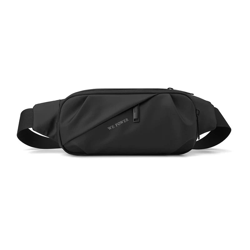 Herren Wasserdichte Nylon Gürteltasche – Multi-Purpose Reise Belt Bag | Modische Sling Brusttasche, Hüft- & Fanny Pack Kaufschwan® Schwarz