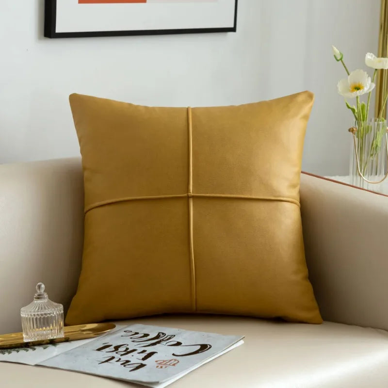 Luxus Kunstleder Dekokissen | Rechteckiges Sofakissen für Wohnzimmer Kaufschwan®