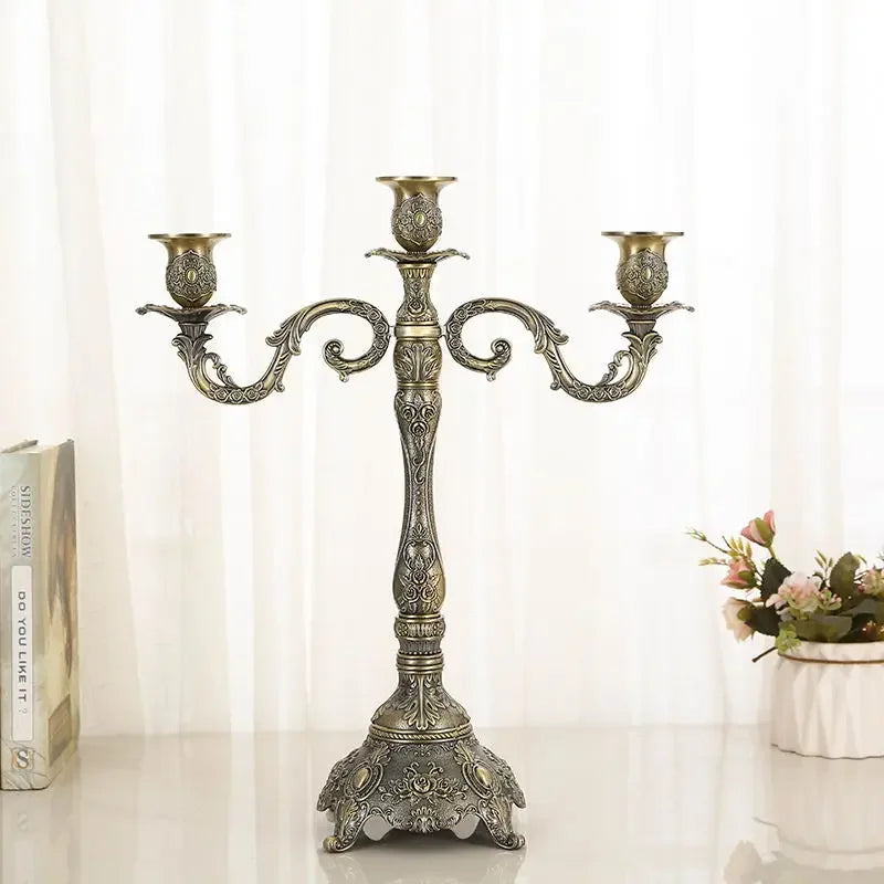 Bronzefarbener Metall Kerzenhalter – Eleganter Kerzenständer für Restaurant, Hochzeit & Candle-Light-Dinner Dekoration Kaufschwan® Design 2
