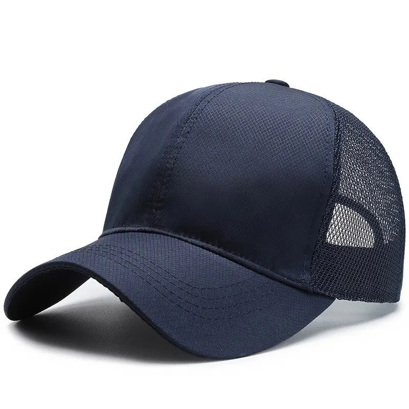 Outdoor Sport Baseballkappe | Herren Sommer Atmungsaktive Mesh-Baseballcap | Leichte Solide Farbe für Freizeit & Outdoor Kaufschwan® Marineblaue Adjustable