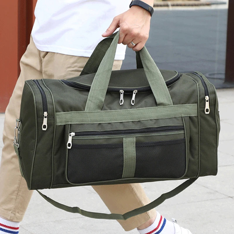 Große Aufbewahrungstasche – Wasserdichte Outdoor Reisetasche | Tragbare Weiche Damen Duffle Bag in Schwarz & Grün Kaufschwan®