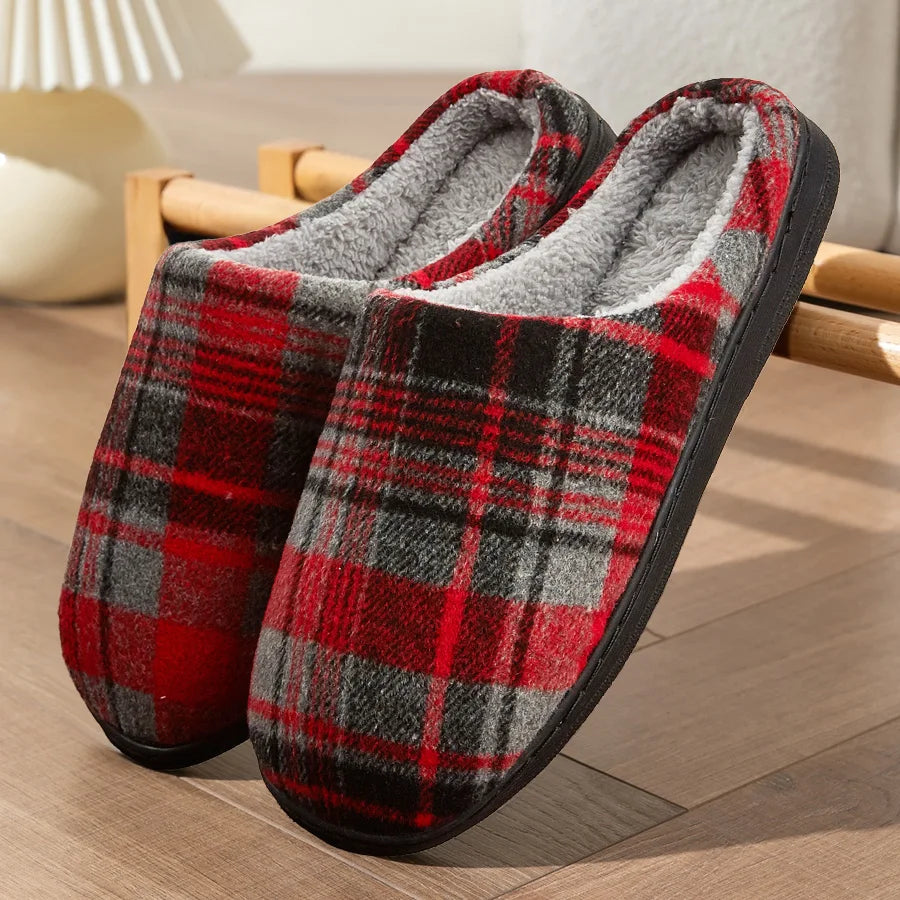 Herren Plüsch Hausschuhe | Bequeme Memory Foam Schuhe | Winter Warm & Weich Schlafzimmer Hausschuhe Kaufschwan®
