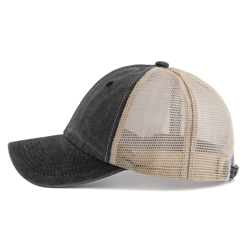 Unisex Trucker Cap | Mehrfarbige Einfarbige Baseballkappe | Washed Cotton Baseballcap für Herren & Damen Kaufschwan®