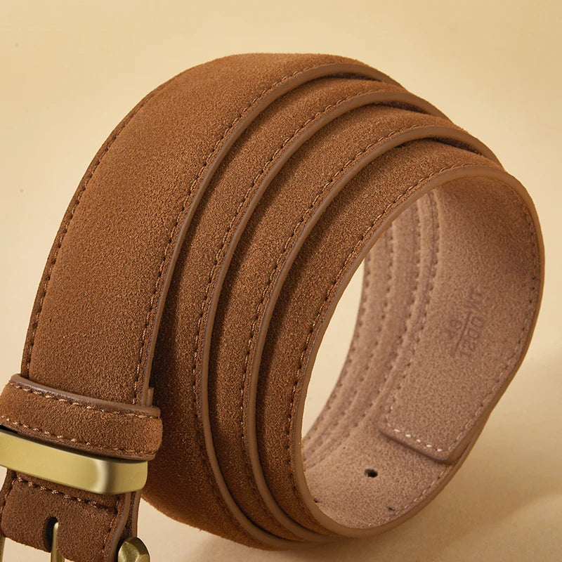 Luxus Wildledergürtel aus Rindsleder für Damen – Vintage Stil mit Goldschnalle | 3,5 cm Breiter Taillengürtel für Kleider & Jeans Kaufschwan®