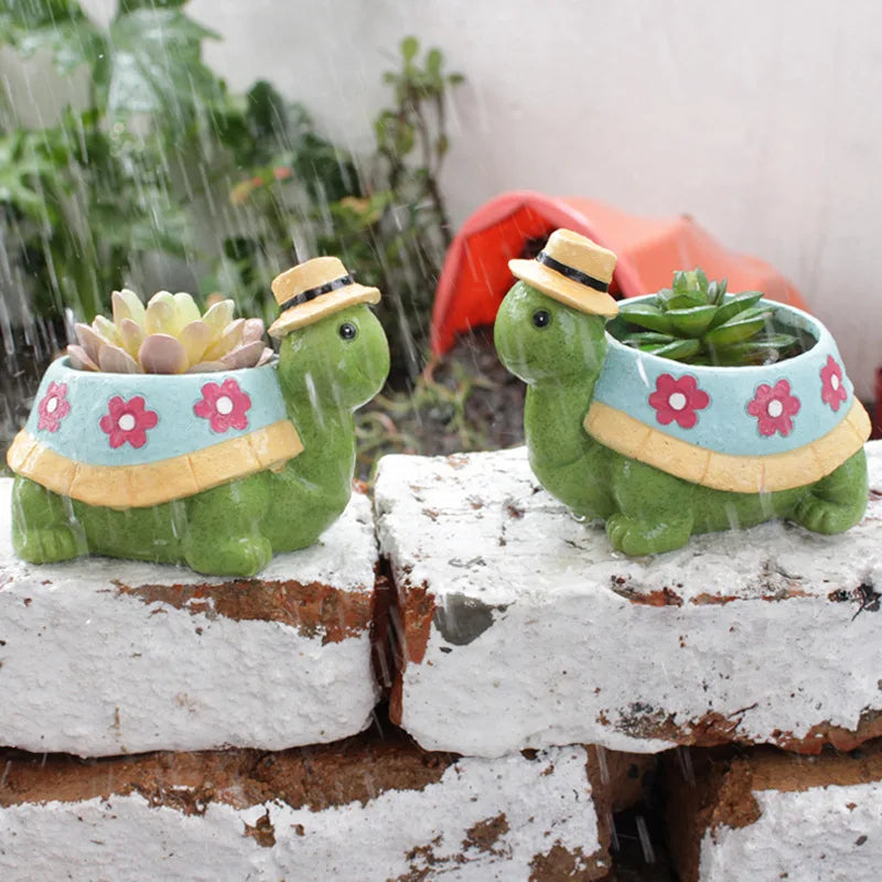 Cartoon Tier Sukkulenten Blumentopf – Niedlicher Schildkröten Pflanztopf | Desktop Wohndeko Ornament Garten Pflanzgefäß Kaufschwan®