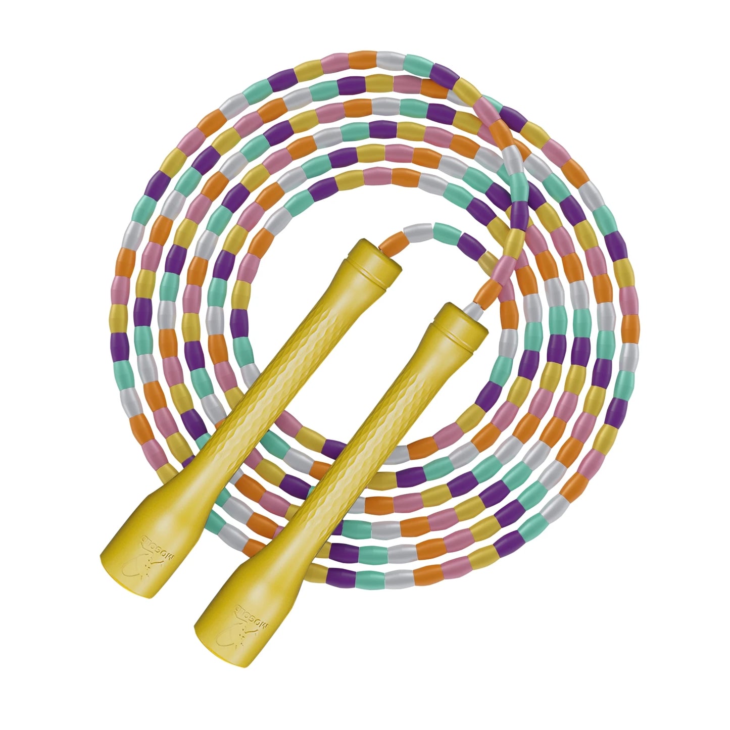 Springseil mit Bambusgelenk – PP Weiches Perlen Springseil Ohne Verheddern | Segmentiertes Fitness Seilspringen für Anfänger, Erwachsene & Kinder Kaufschwan® Gelb