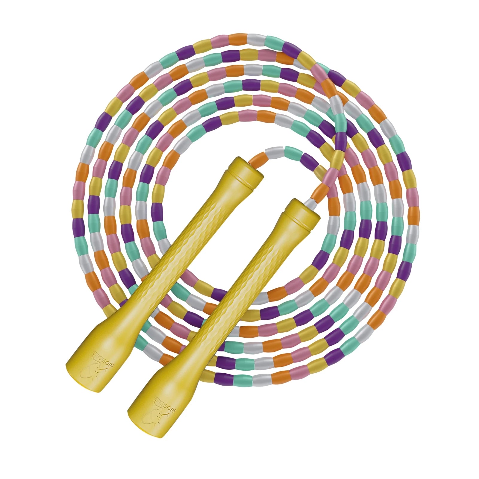 Springseil mit Bambusgelenk – PP Weiches Perlen Springseil Ohne Verheddern | Segmentiertes Fitness Seilspringen für Anfänger, Erwachsene & Kinder Kaufschwan® Gelb