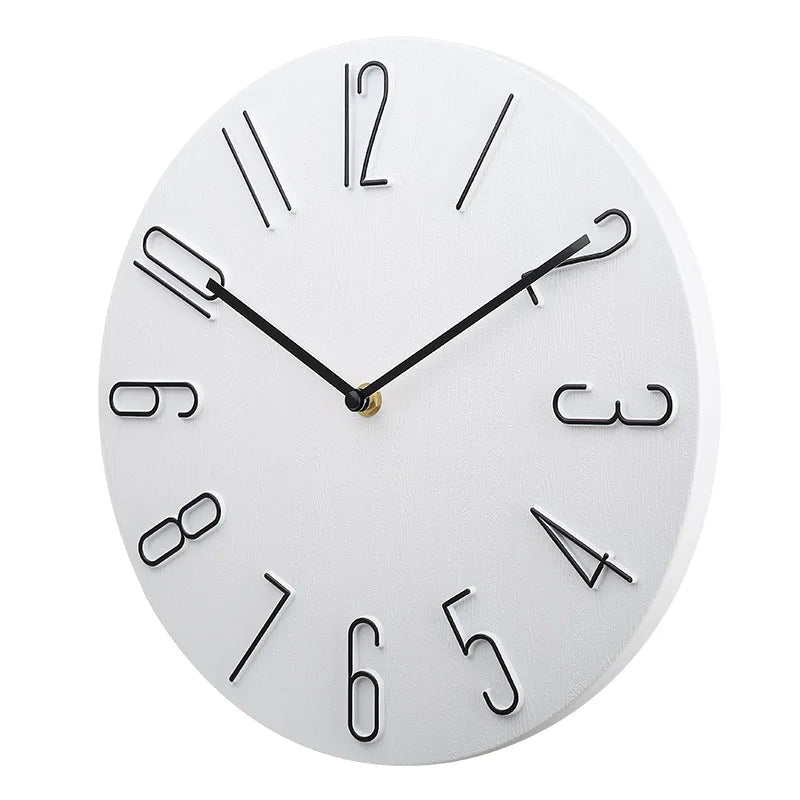Moderne Minimalistische Luxus Wanduhr – Leise Quarz Deko Uhr Kaufschwan® Weiß Schwarz 8 Zoll
