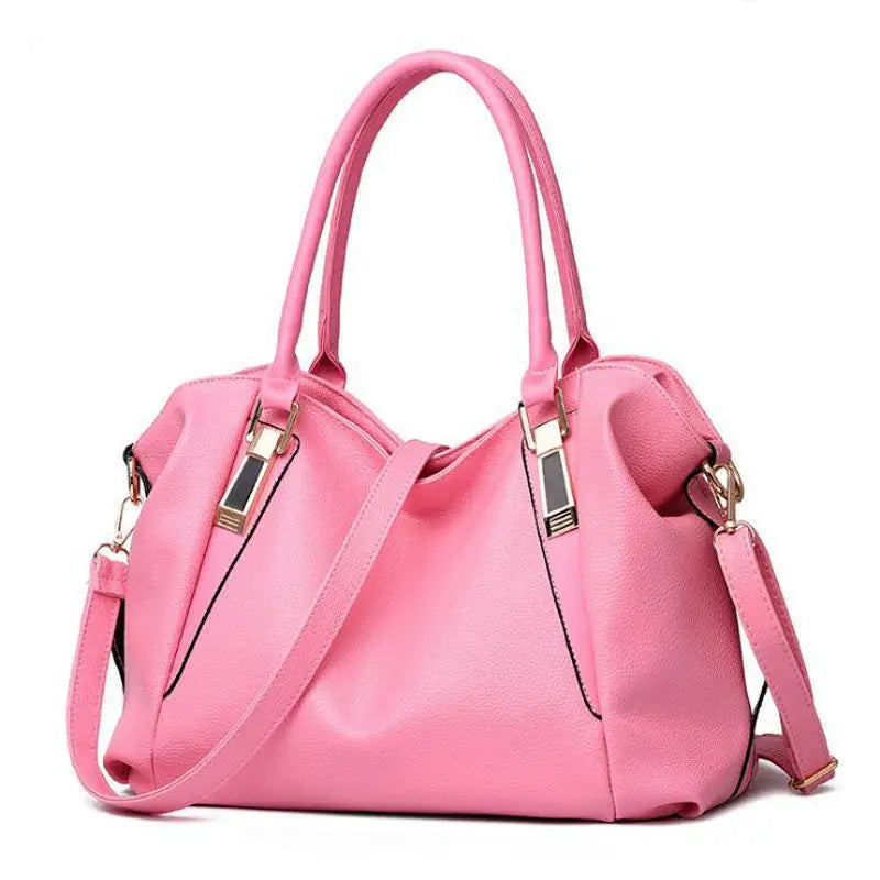 Luxus Designer Damenhandtasche aus Weichem Leder – Große Modische Tasche | Schulter- & Crossbody Damen Tasche Kaufschwan® Rosa 36x15x26cm