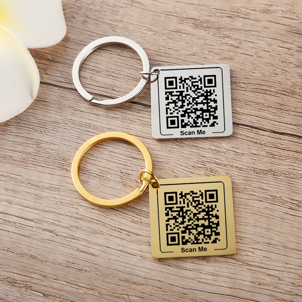 Personalisierter QR-Code-Schlüsselanhänger – Individuelle Visitenkarte aus Edelstahl | Firmenlogo, Hochzeit & Party Geschenk Kaufschwan®