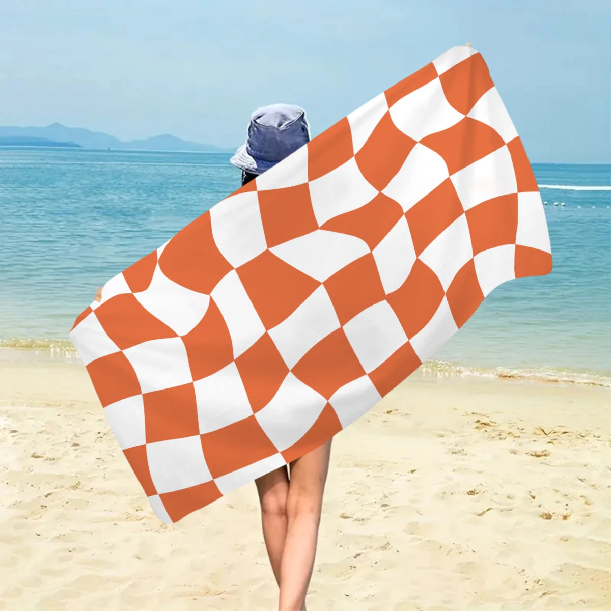 Modisches Kariertes Strandtuch – Schnell Trocknend & Saugfähig | Großes Mikrofaser Handtuch in Mehreren Farben für Strand & Reisen Kaufschwan®