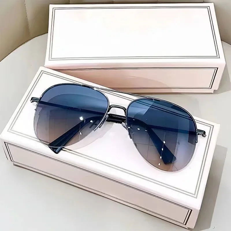 Modische Piloten-Sonnenbrille mit Verlaufsgläsern – Große Sonnenbrille mit UV400-Schutz und entspiegelten Gläsern für Herren Kaufschwan®