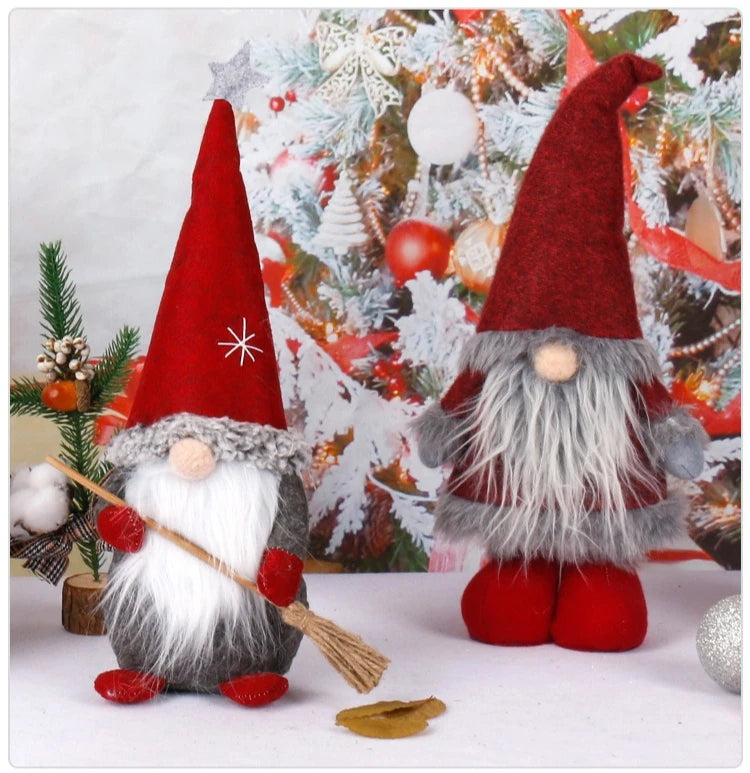 Weihnachten Faceless Wichtel mit Rotem Hut – Stehende Rudolf Zwergpuppen | Weihnachtsdeko & Geschenk-Set Kaufschwan®