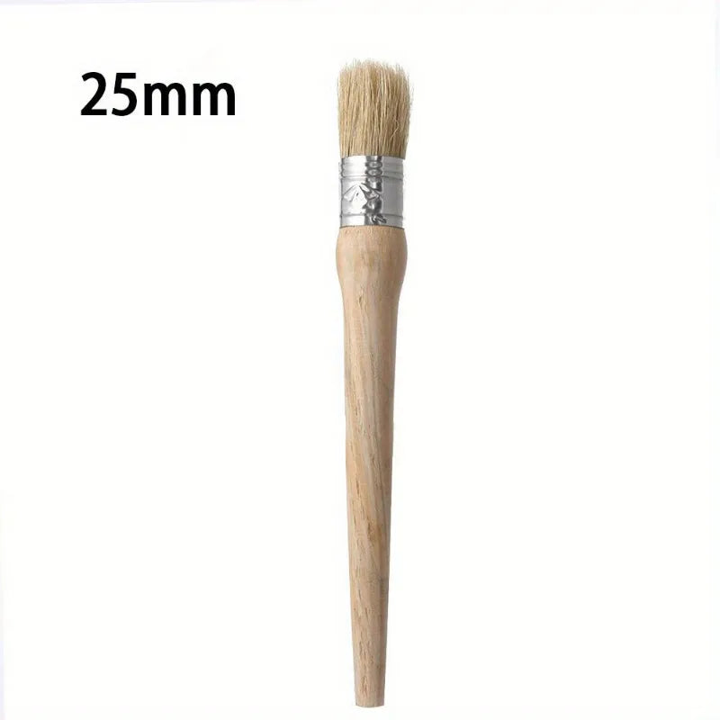 Rundborsten Pinsel mit Holzgriff – Künstlerpinsel für Kreide, Öl und Wachs Kaufschwan® 25mm