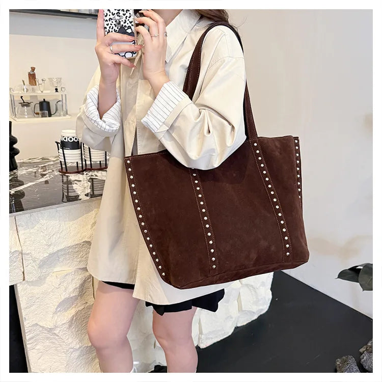 Modische Damen Schultertasche aus Mikrofaser – Hochwertige Retro Sweet Handtasche | Große Tasche mit Pailletten für Frauen Kaufschwan®
