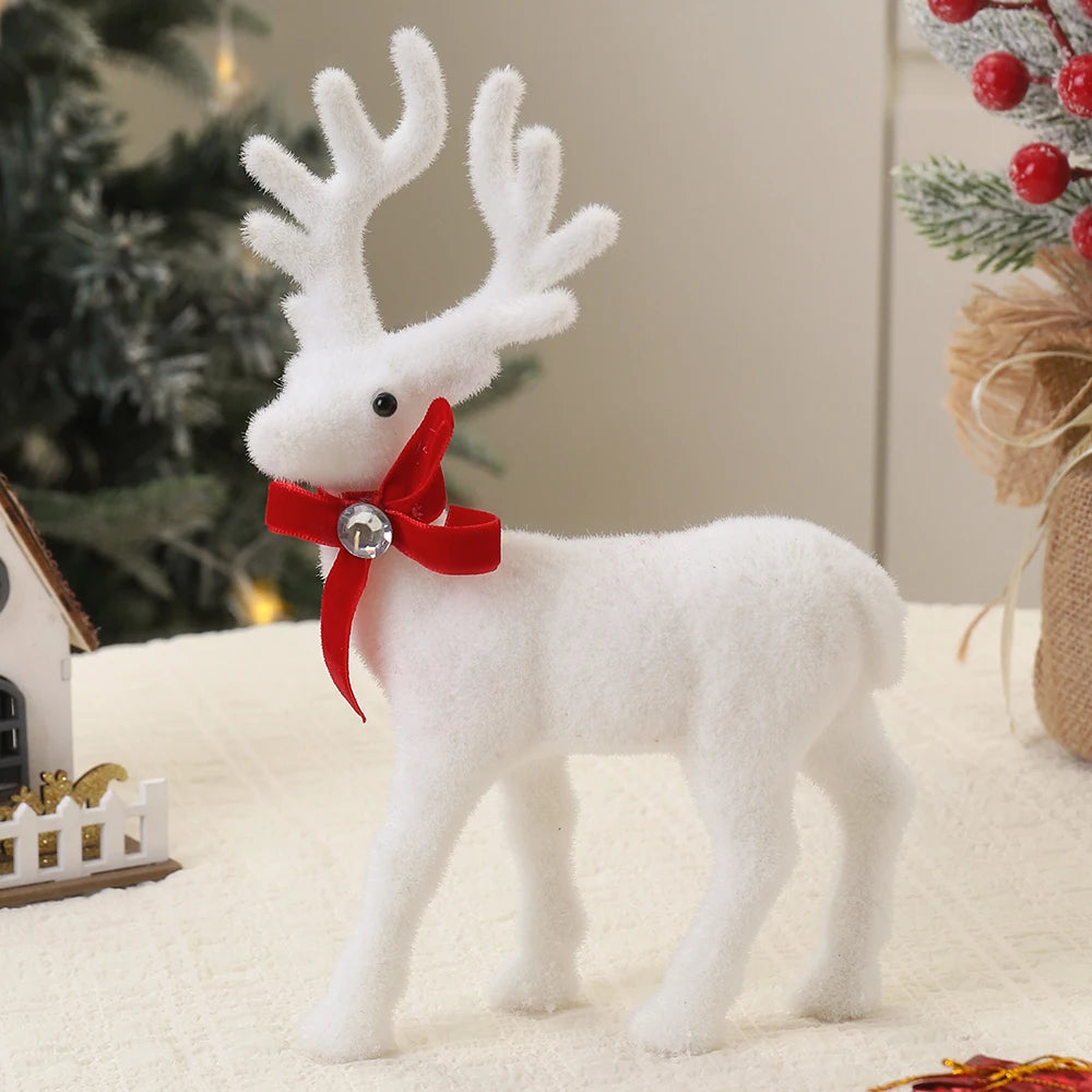 Weihnachtsdeko Elch Figur 16/21/26 cm – Deko Rentier aus Kunstharz für Tisch, Fensterbank & Weihnachtsbaum | Winter & Weihnachtsdeko Set Kaufschwan®