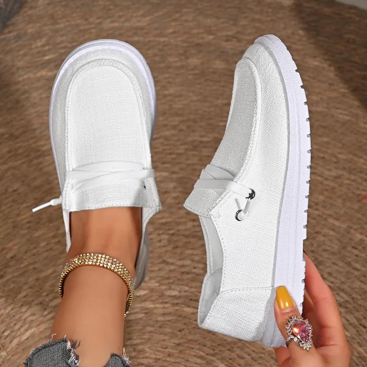 Damen Sportschuhe – Modische Flache Sneaker | Bequeme Freizeitschuhe für Jeden Tag Kaufschwan®