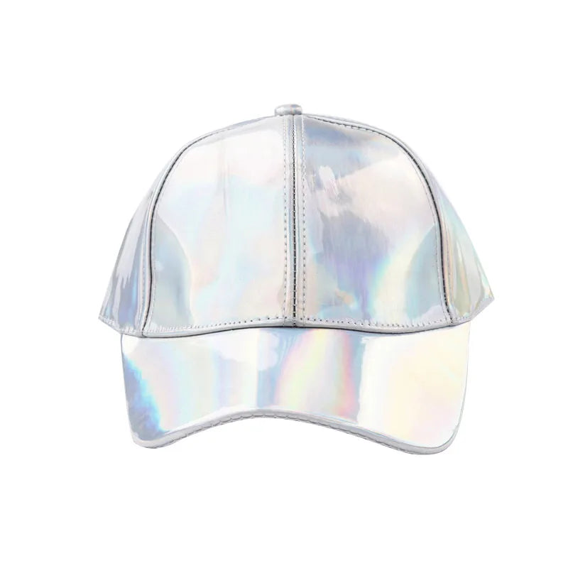 Unisex PU Rainbow Farbwechsel Baseballkappe | Fashion Erwachsenen Laser Hip Hop Baseballcap | Outdoor Freizeit Snapback Glänzende Party Kappe Kaufschwan®