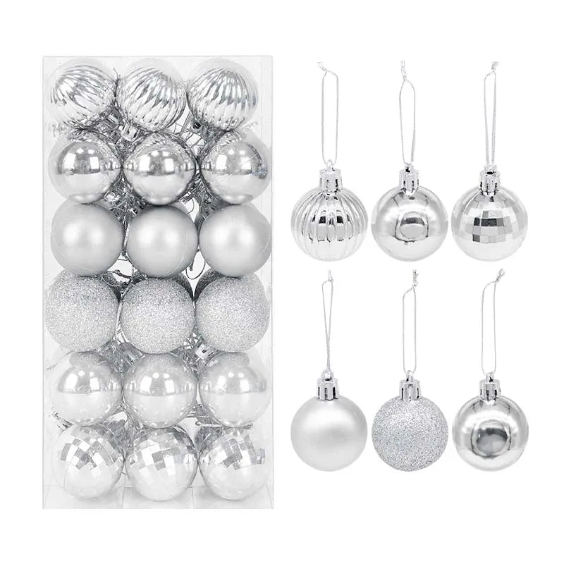 36 Stück Weihnachtskugeln Set – Rot & Gold | Christbaumkugeln Deko für Zuhause, Weihnachten & Neujahr 2026 Kaufschwan® Silber 3.5cm - 4.8cm