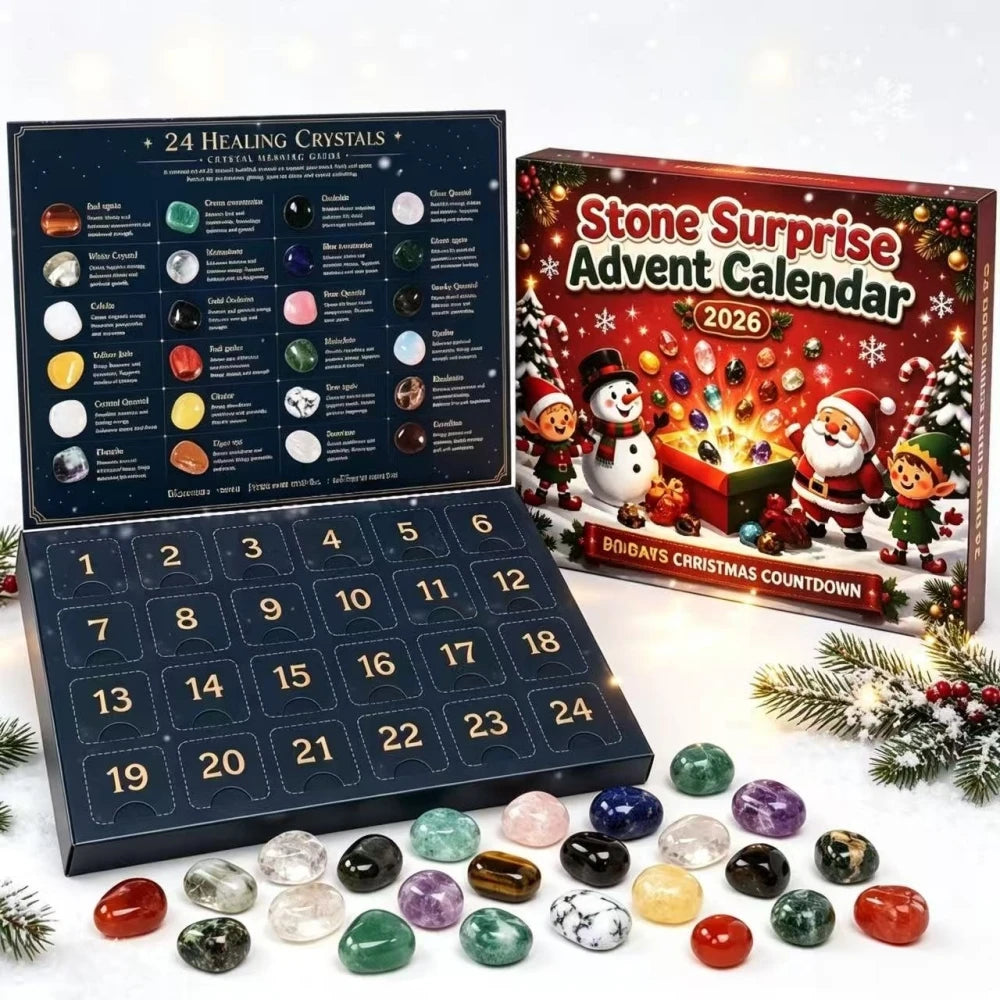 24-Tage-Weihnachts-Adventskalender mit Echten Natursteinen – Bunte Edelstein- & Schmuckstein-Sammlung zum Entdecken, Sammeln, Dekorieren & Verschenken