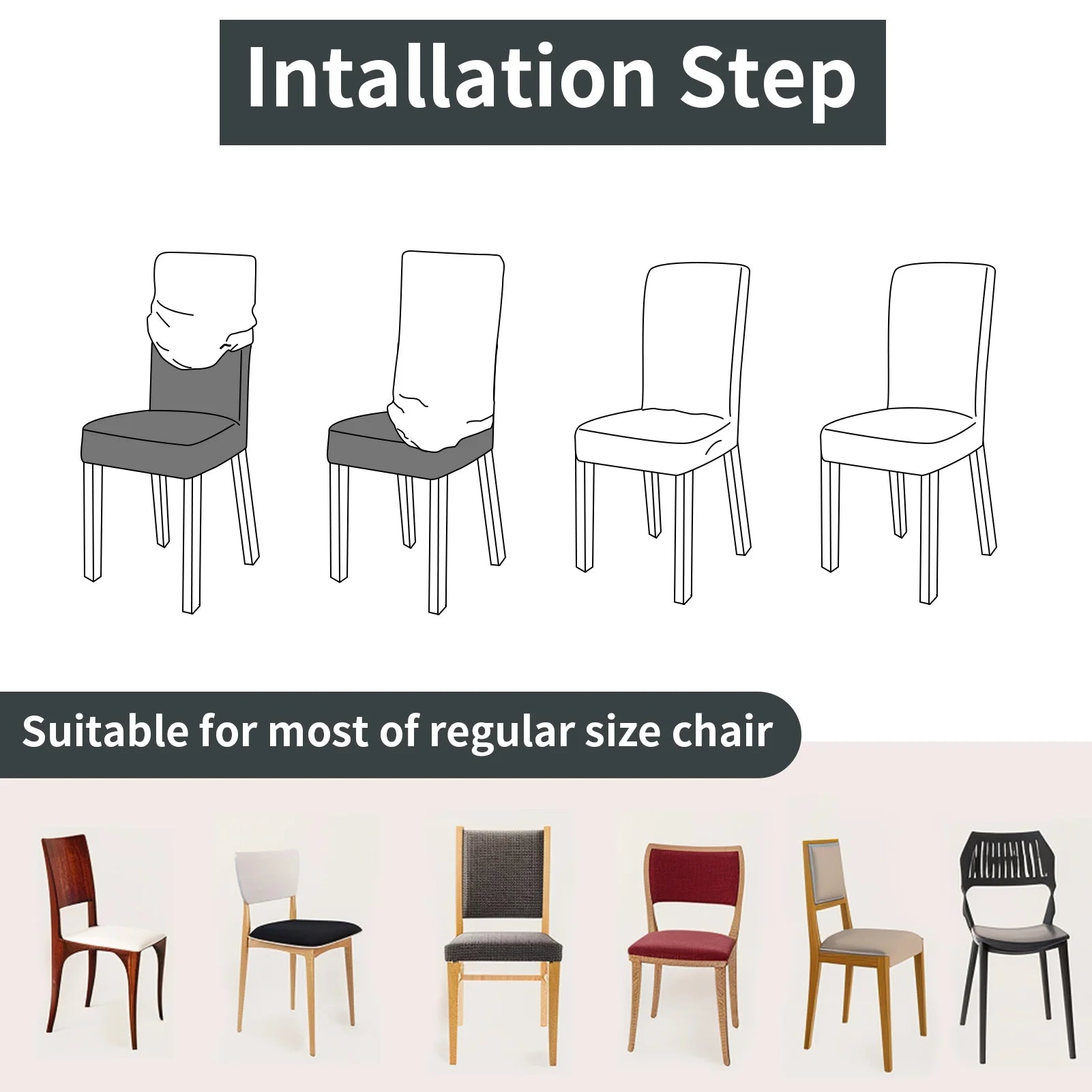 4 Stück Hoch Elastische Esszimmer Stuhlbezüge – Abnehmbare Rutschfeste Sitzschutzbezüge für Wohnzimmer, Küche & Hochzeiten Kaufschwan®