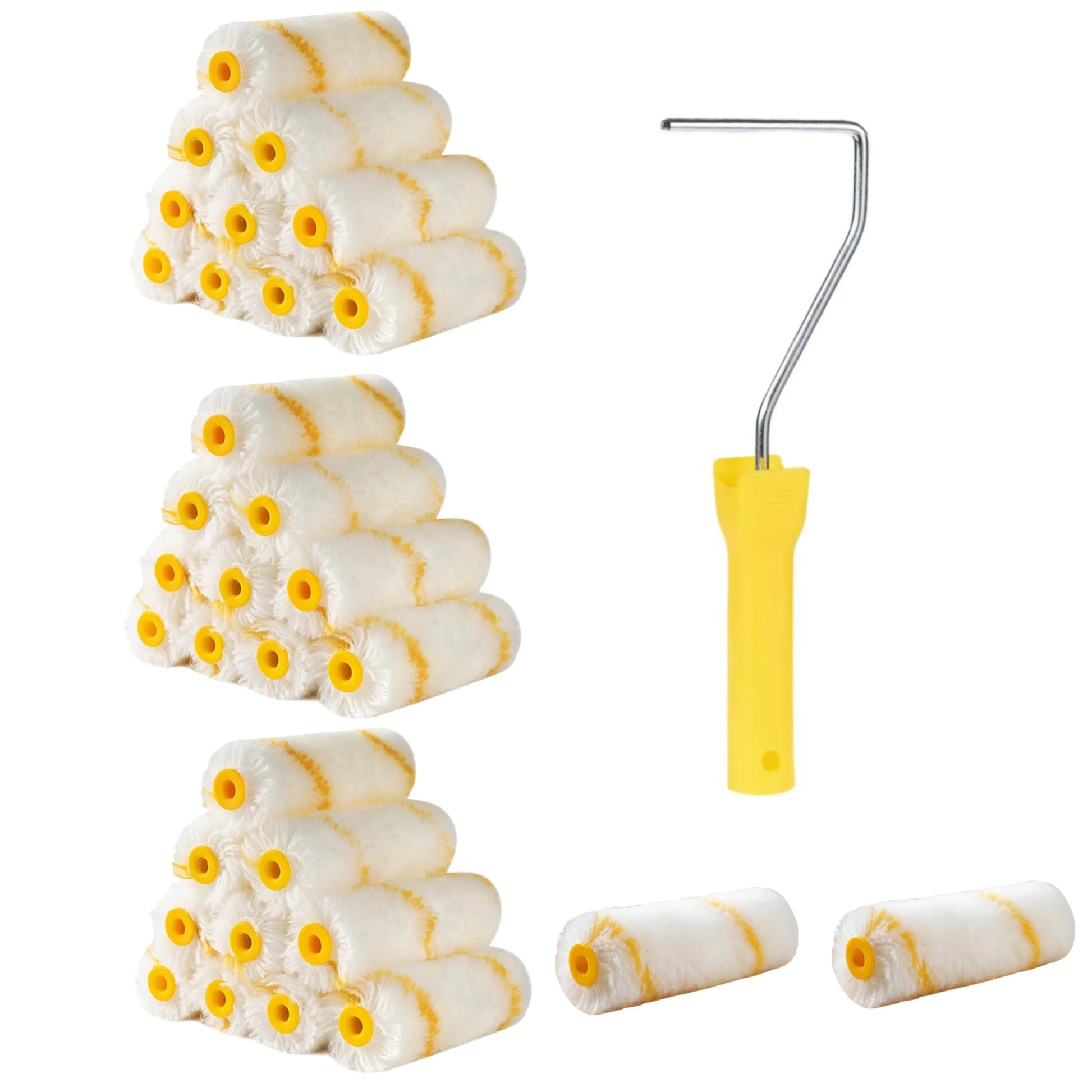 33-Teiliges Set Mikrofaser Farbroller Set mit Rahmen – Leichtes Haus Malerkit Kaufschwan®