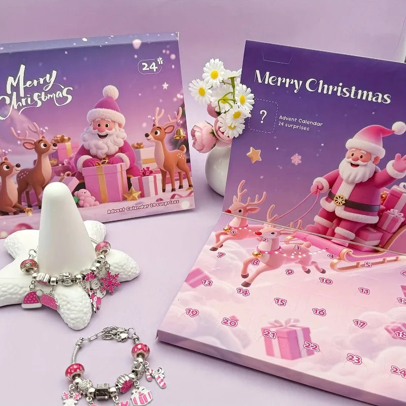 Schmuck-Adventskalender – 24-Tage-Weihnachtskalender mit Überraschungen & Bastelset für Selbstgemachte Armbänder
