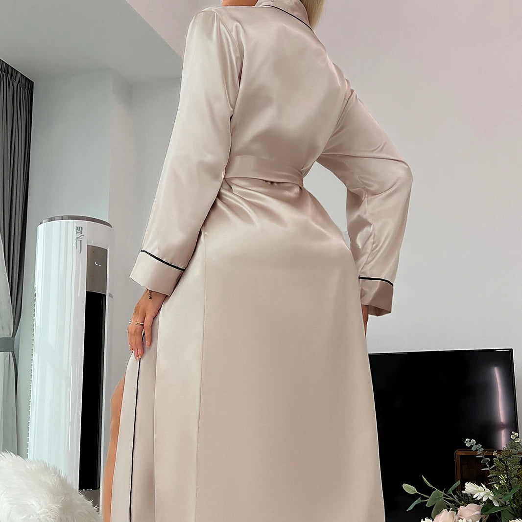 Damen Eis-Seide Nachtkleid/Mantel – Dünn & Elegant Kaufschwan®