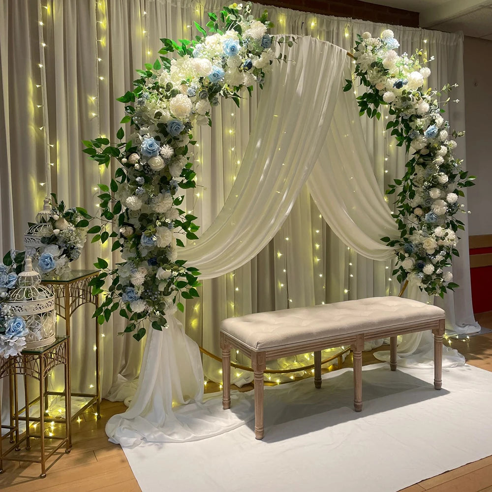 100cm Luxus Künstliche Weiße Rosen – Elegantes Kunstblumen-Arrangement für Hochzeitstische, Rückwände, Bögen & Bühnen Dekoration Kaufschwan®