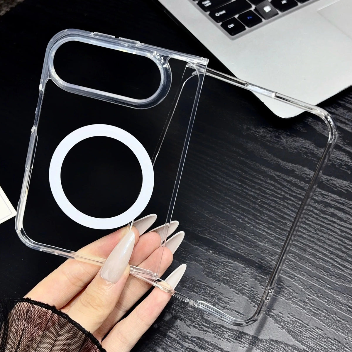 Magnetische Transparente Klapphülle für iPhone Duo – Schutzhülle mit Fallschutz Kaufschwan® Transparent iPhone Duo